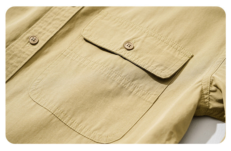 Relaxed Solid-Color Long-Sleeve Shirt