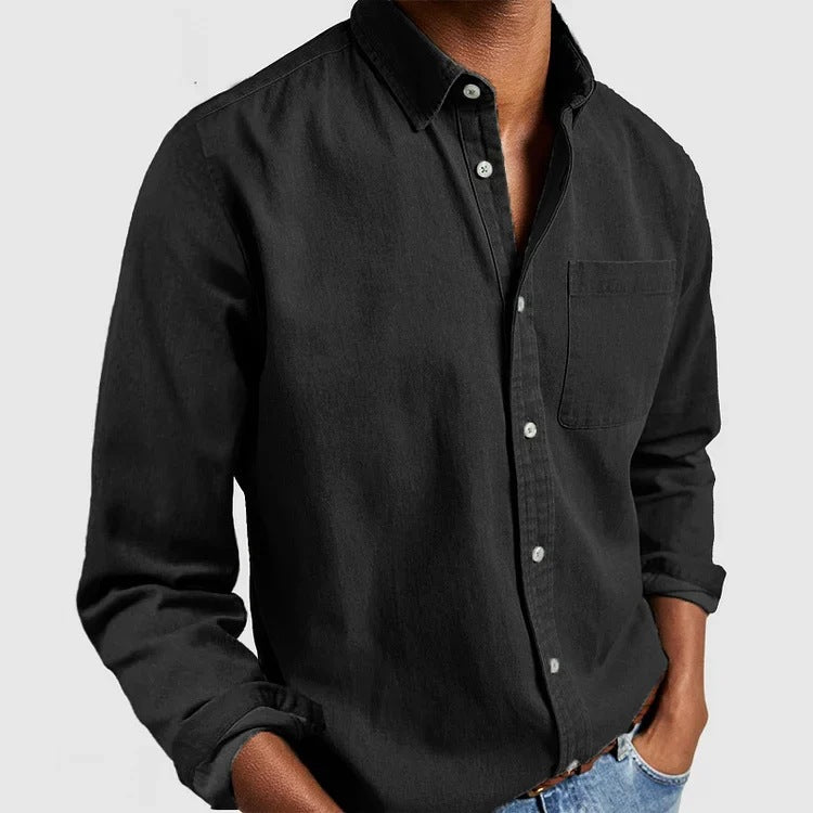 Classic Long-Sleeve Lapel Shirt