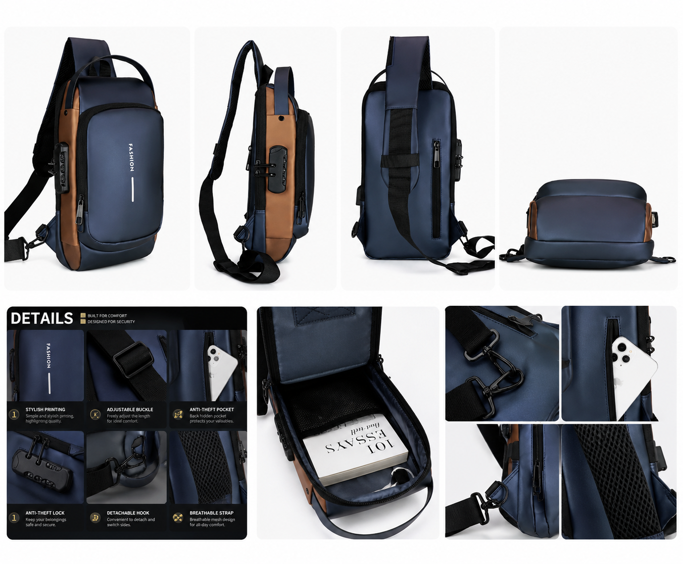 Anti-Theft Chest and Waist Bag product gallery layout image