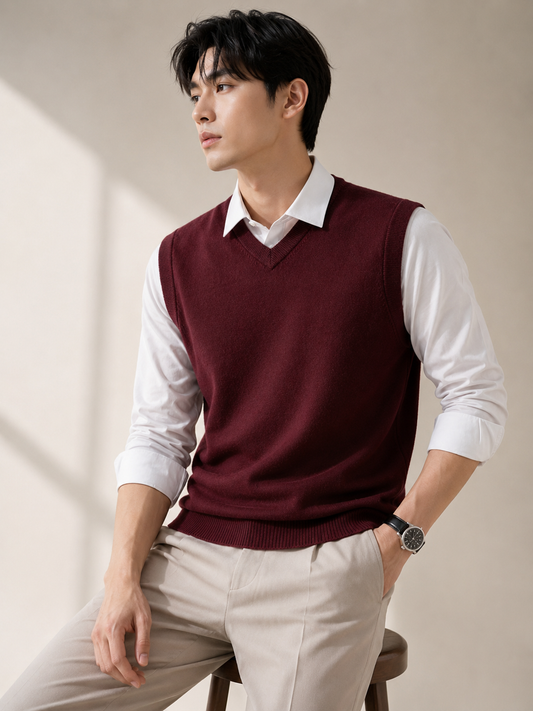 Wine red sweater vest