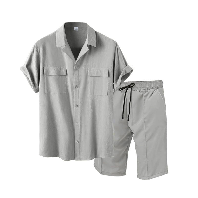 Light Gray Sahara Camp-Collar Shirt, product photo