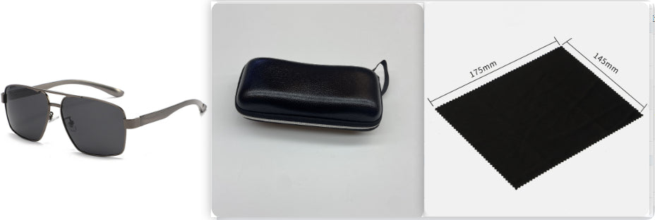 Gun Gray + Case Pilot Polarized Sunglasses, product photo