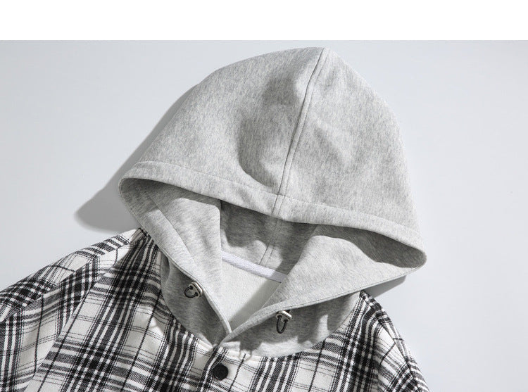Fleece-Lined Hooded Shirt Jacket