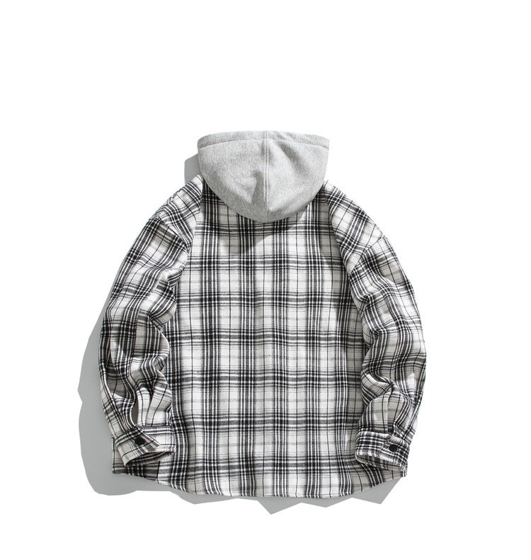 Fleece-Lined Hooded Shirt Jacket