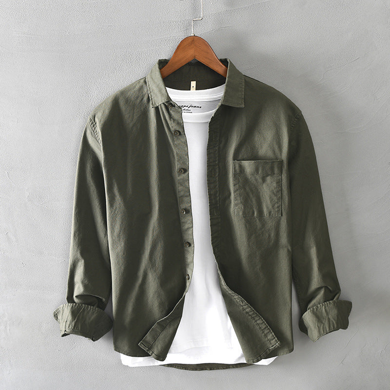 Casual Long-Sleeve Cotton Overshirt