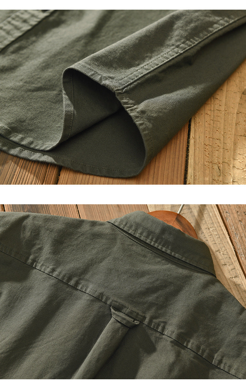 Casual Long-Sleeve Cotton Overshirt