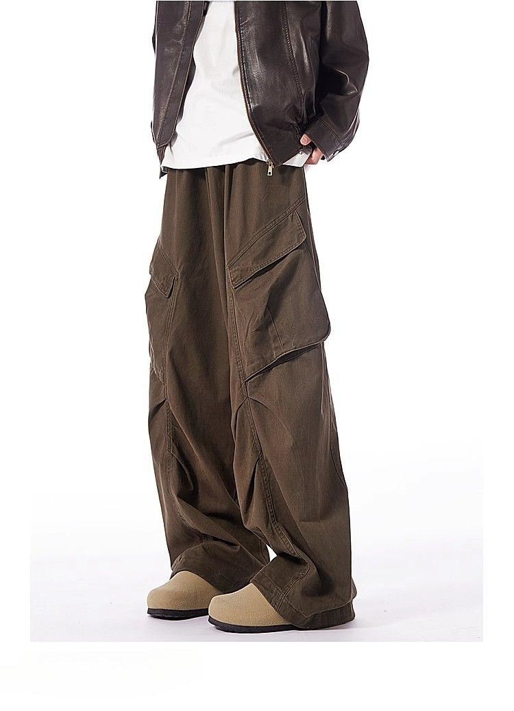 Washed-Cotton Wide-Leg Overalls