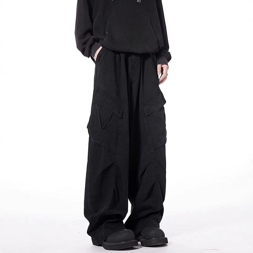 Washed-Cotton Wide-Leg Overalls