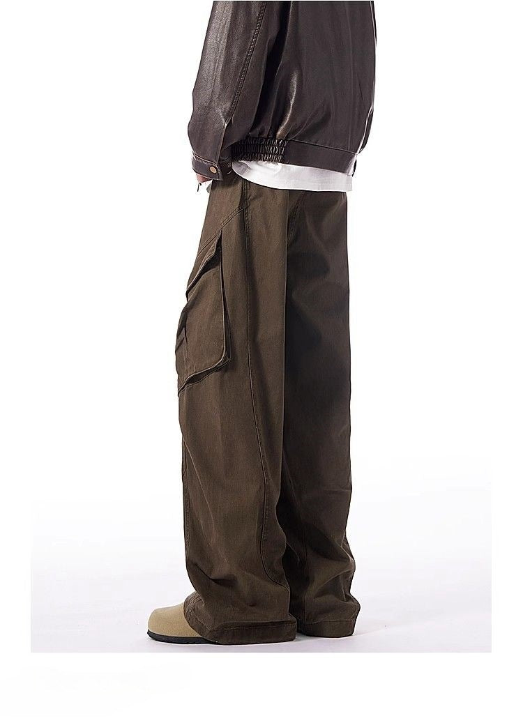 Washed-Cotton Wide-Leg Overalls