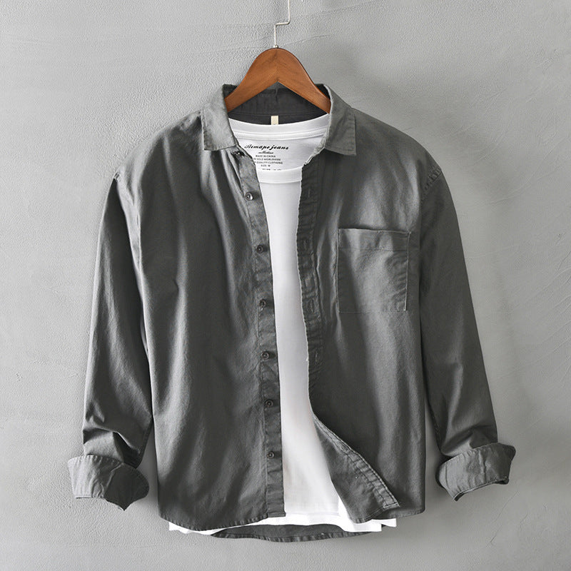 Casual Long-Sleeve Cotton Overshirt