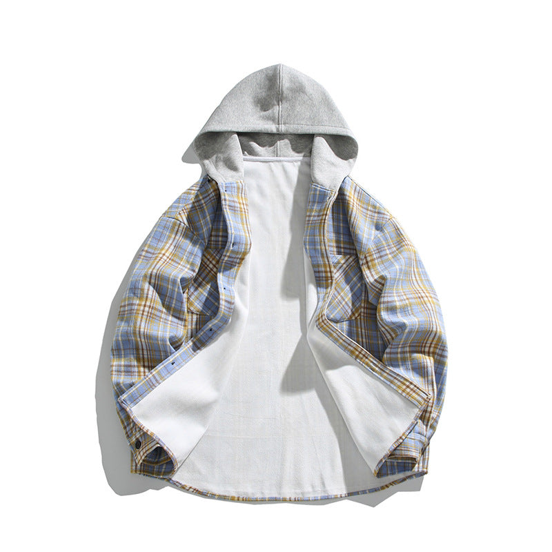 Fleece-Lined Hooded Shirt Jacket