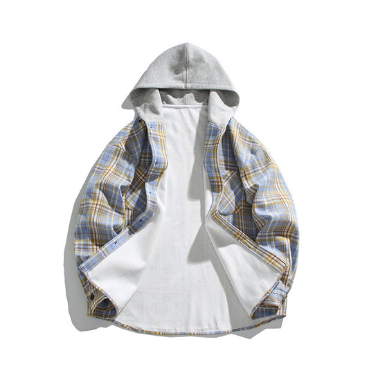 Fleece-Lined Hooded Shirt Jacket