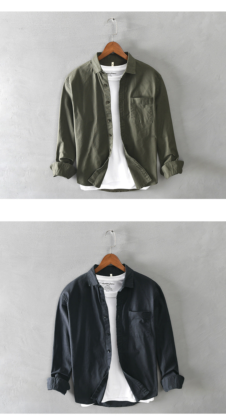 Casual Long-Sleeve Cotton Overshirt