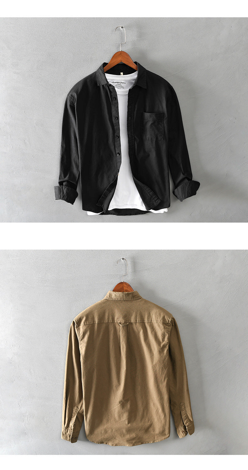 Casual Long-Sleeve Cotton Overshirt