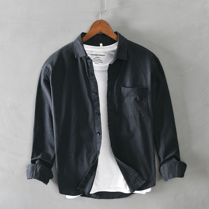 Casual Long-Sleeve Cotton Overshirt