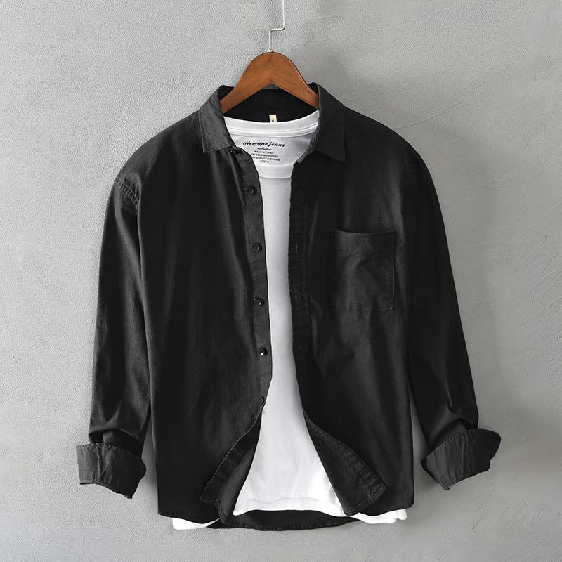 Casual Long-Sleeve Cotton Overshirt