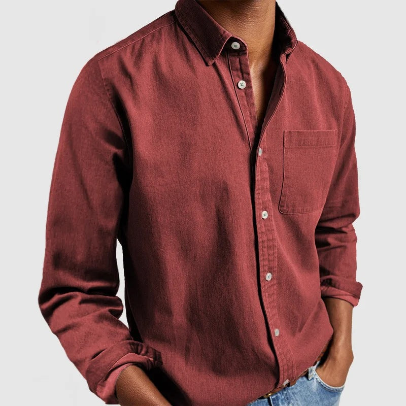 Classic Long-Sleeve Lapel Shirt