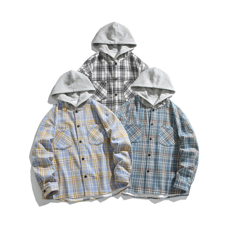 Fleece-Lined Hooded Shirt Jacket