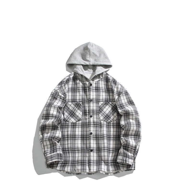 Fleece-Lined Hooded Shirt Jacket