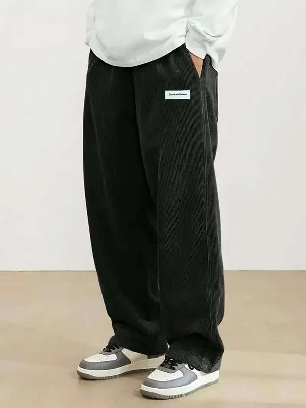 Corduroy Drawstring Casual Pants