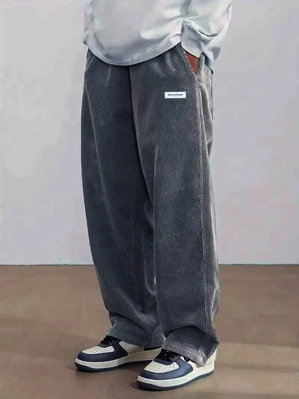 Corduroy Drawstring Casual Pants
