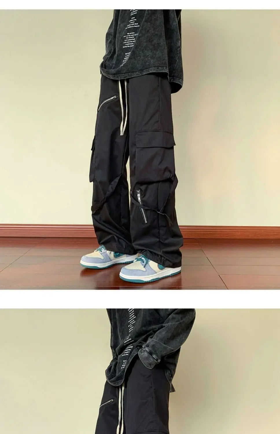 Retro Wide-Leg Work Pants
