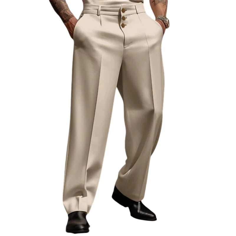 Straight-Fit Formal Business Trousers