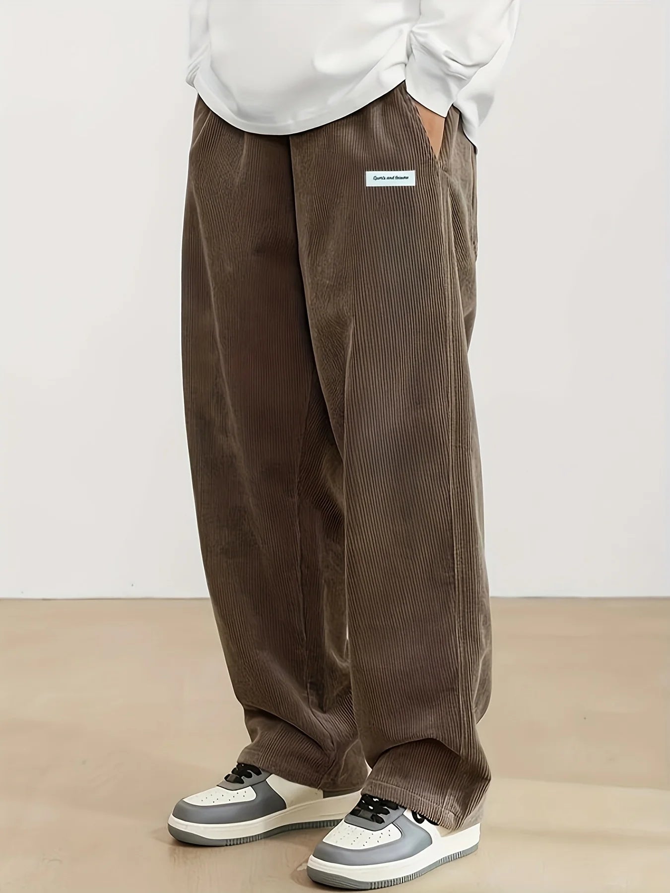 Corduroy Drawstring Casual Pants