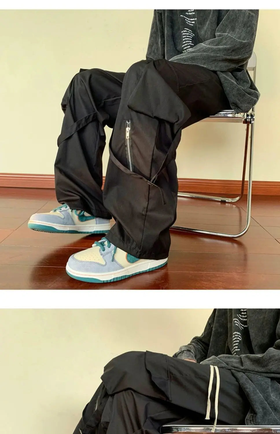 Retro Wide-Leg Work Pants