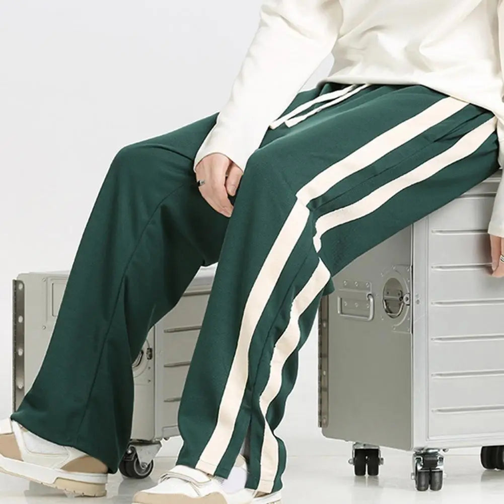 Striped Wide-Leg Sweatpants
