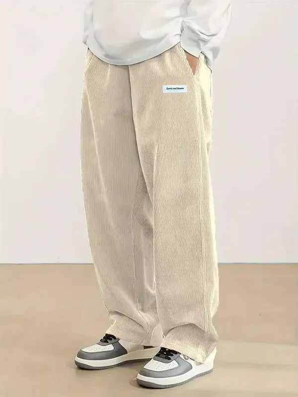 Corduroy Drawstring Casual Pants