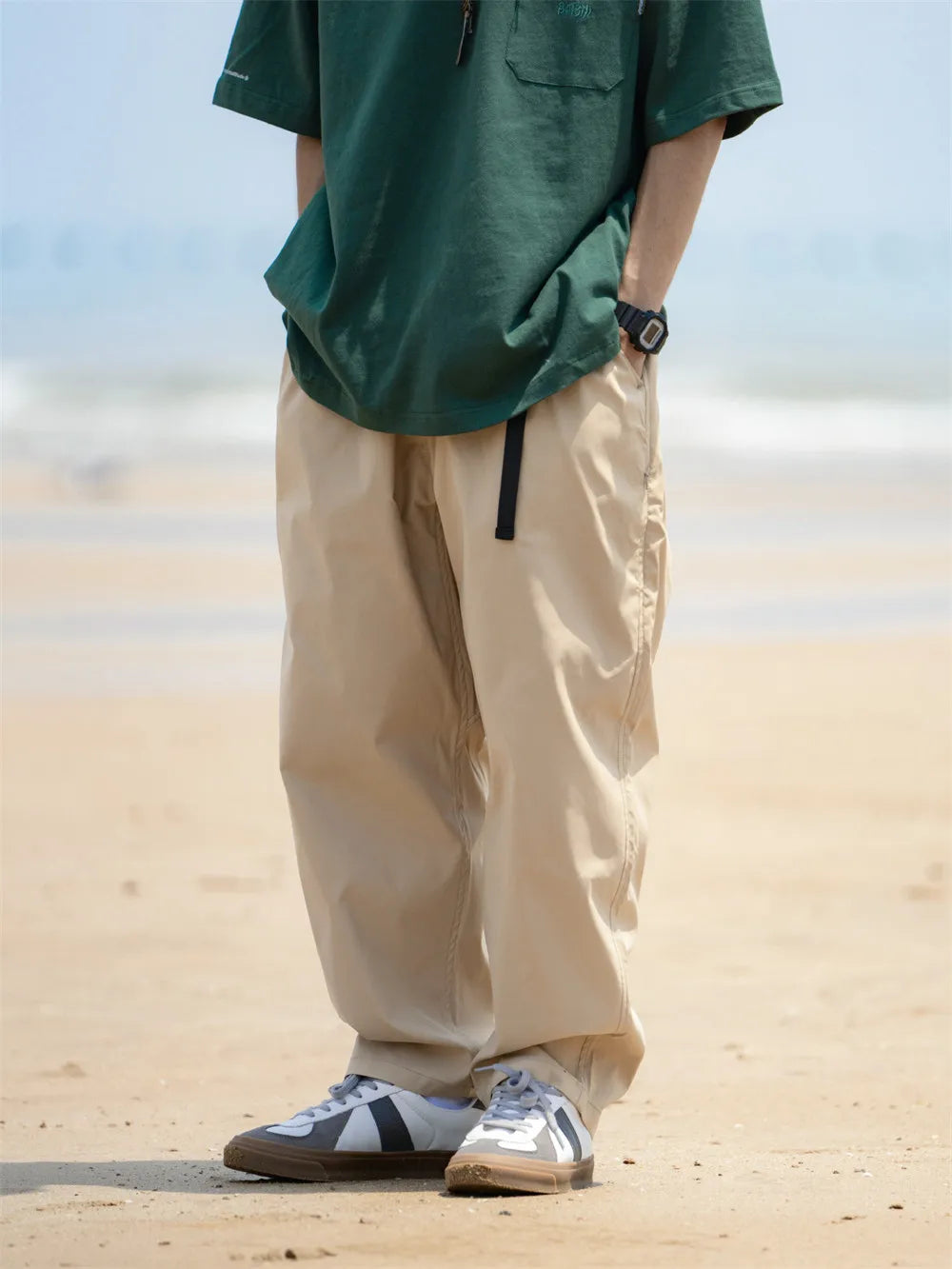 Safari Cargo Belt Wide-Leg Pants