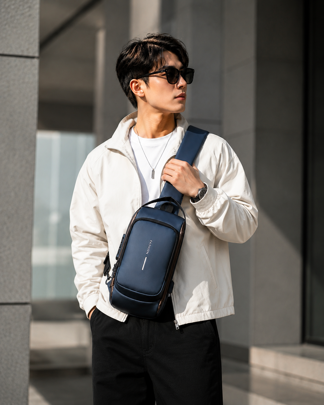 Anti-Theft Chest & Waist Bag lifestyle image pose 3