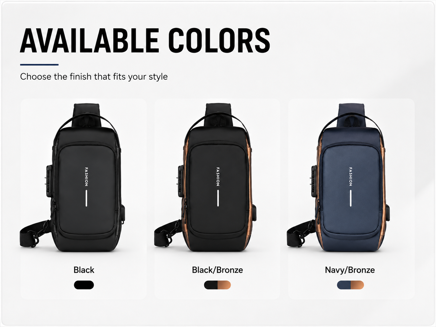 Bag available colors infographic