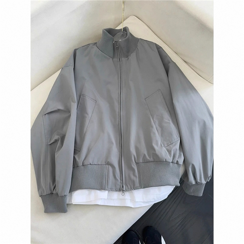 Gray Aviator Bomber Jacket, product photo