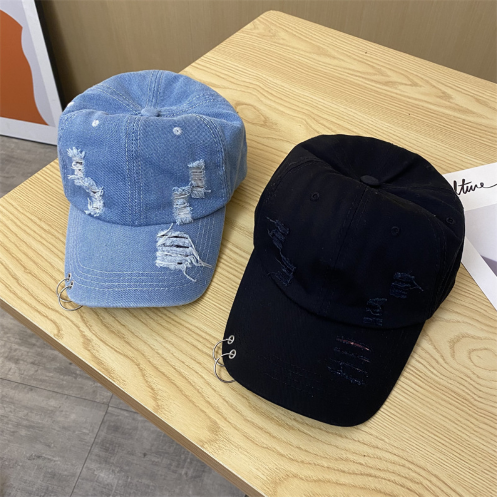 Rebel Frayed Denim Cap, product photo
