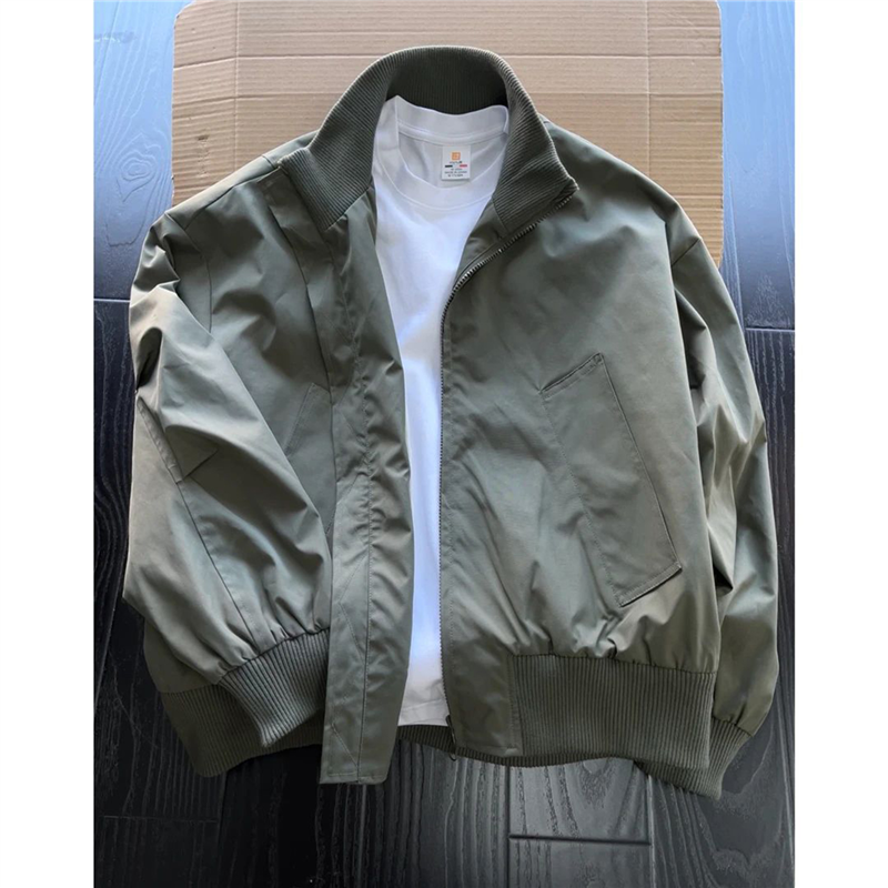 Army Green Aviator Bomber Jacket, product photo