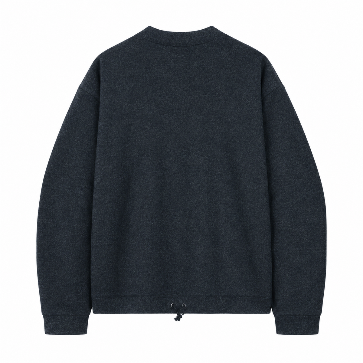 Men's dark charcoal casual cardigan jacket, back view on white background