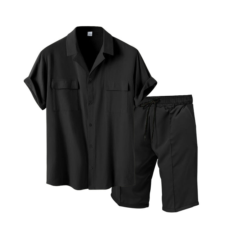 Black Sahara Camp-Collar Shirt, product photo
