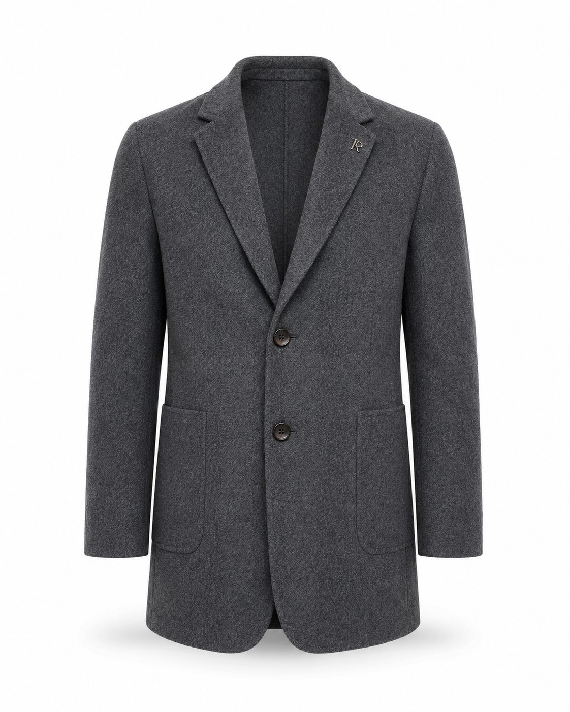 Double-Faced Wool Overcoat with Down Liner on white background