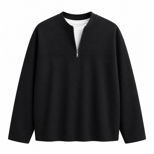Double-Layer Zip Sweatshirt