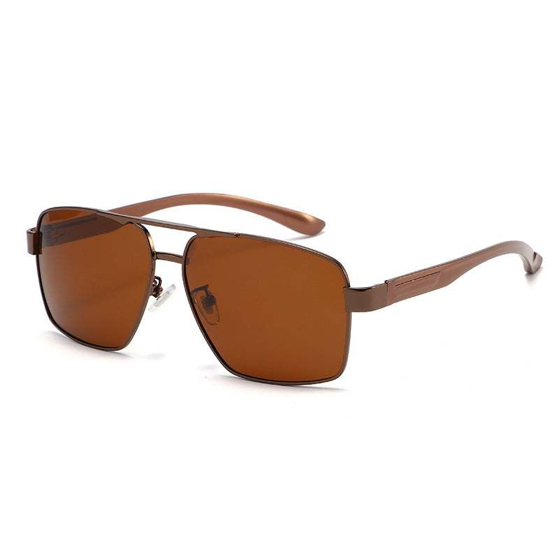 Dark Brown Pilot Polarized Sunglasses, product photo