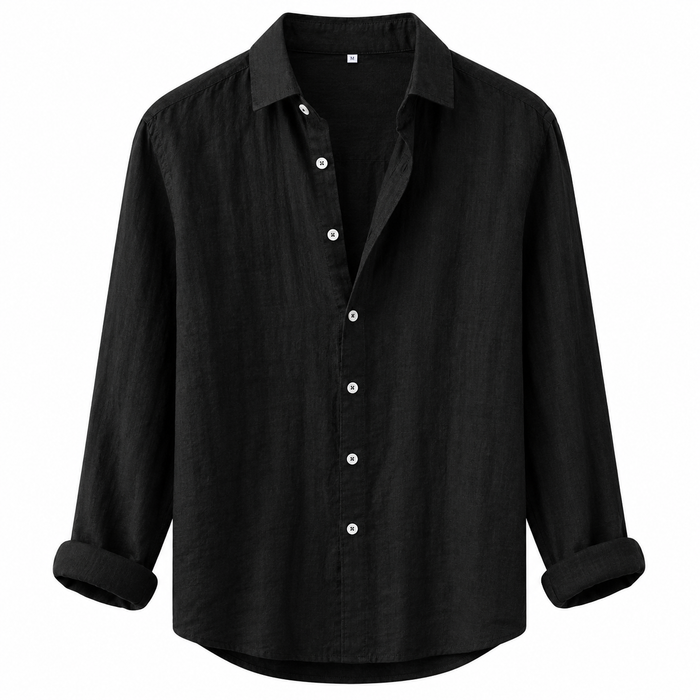 Black Element Long-Sleeve Shirt, front view on white background
