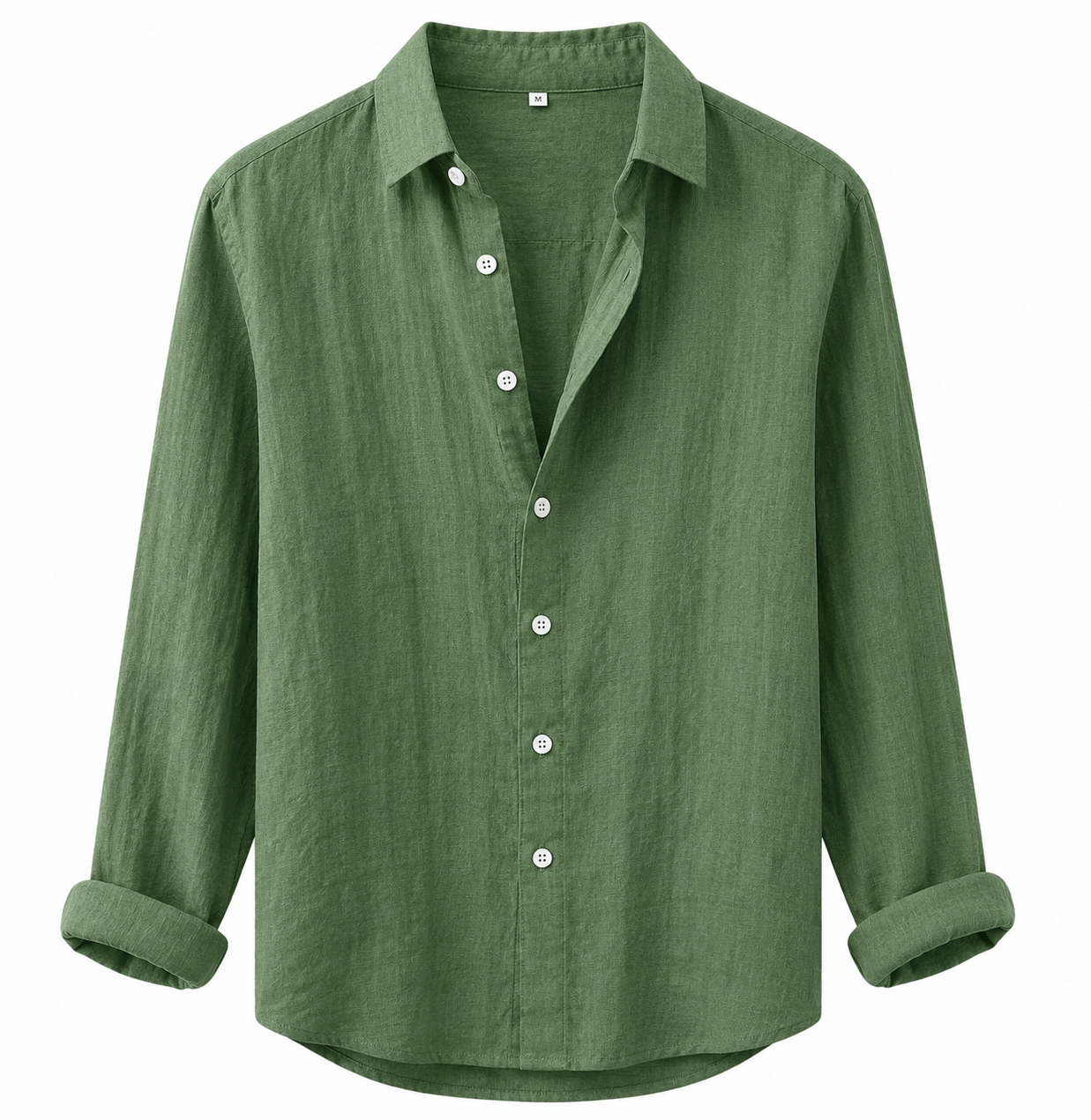 Green Element Long-Sleeve Shirt, front view on white background