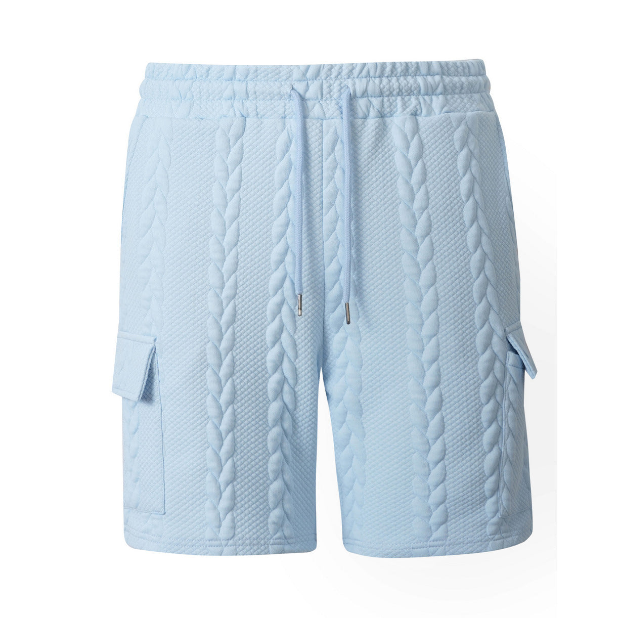 Light Blue Palm Jacquard Shorts, product photo