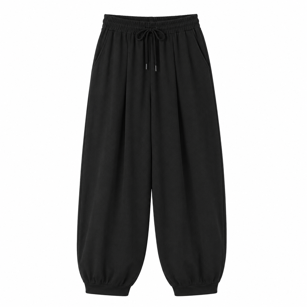 Black Harbor Tapered Trousers, front view on white background