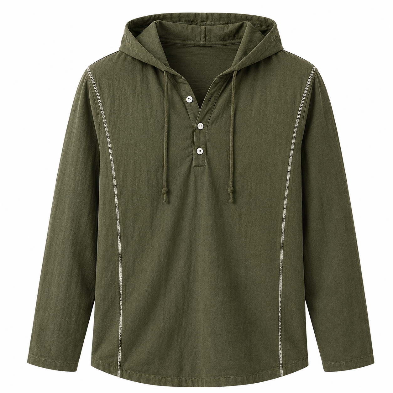 Haven hooded sweatshirt in army green — front product view