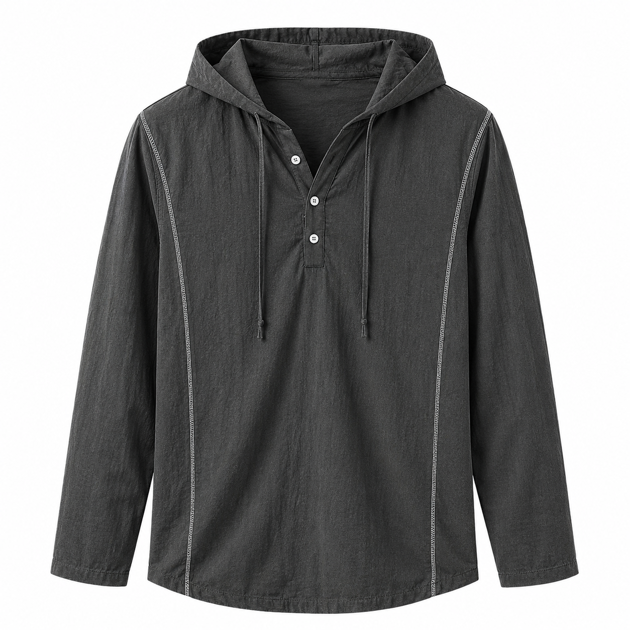 Haven hooded sweatshirt in charcoal gray — front product view