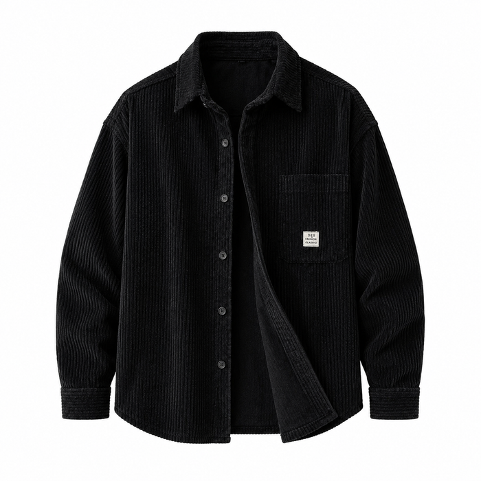 Heavy Corduroy Shirt Jacket Black