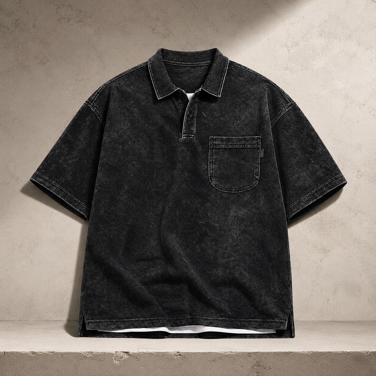 Heavyweight Retro Short-Sleeve Polo shirt alone product ad image